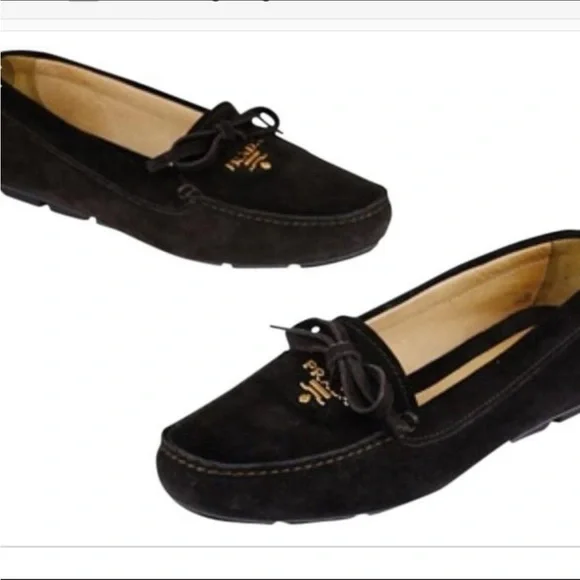 Prada | Shoes | Prada Suede Black Suede Loafers Sz 6 2